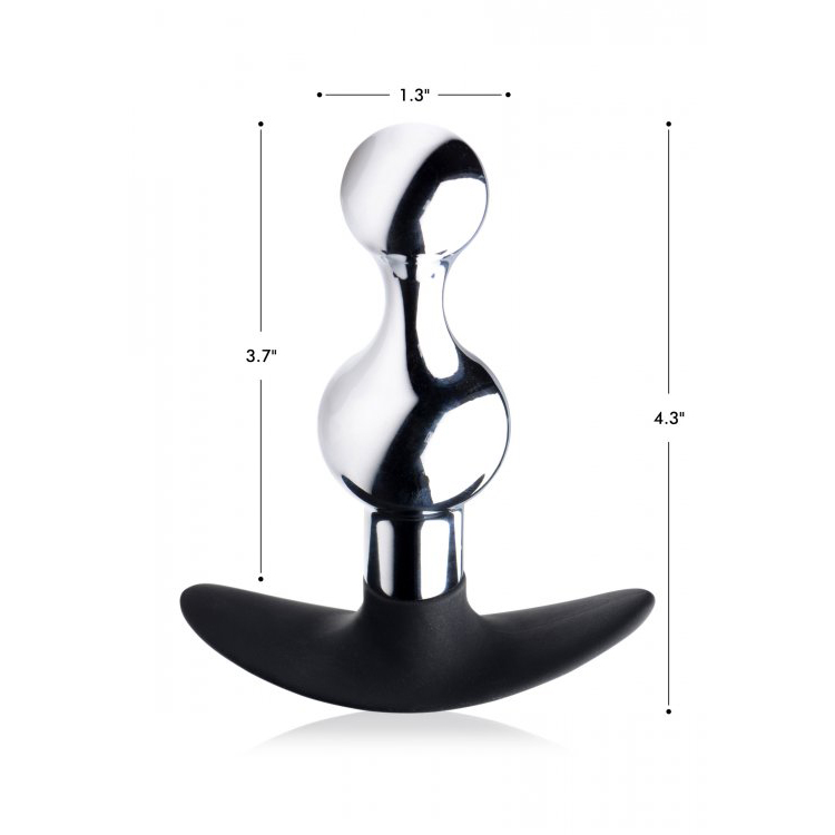 Master Series Dark Drop Metal & Silicone Beaded Anal Plug 3 Master Series Dark Drop Metal & Silicone Beaded Anal Plug - Image 3