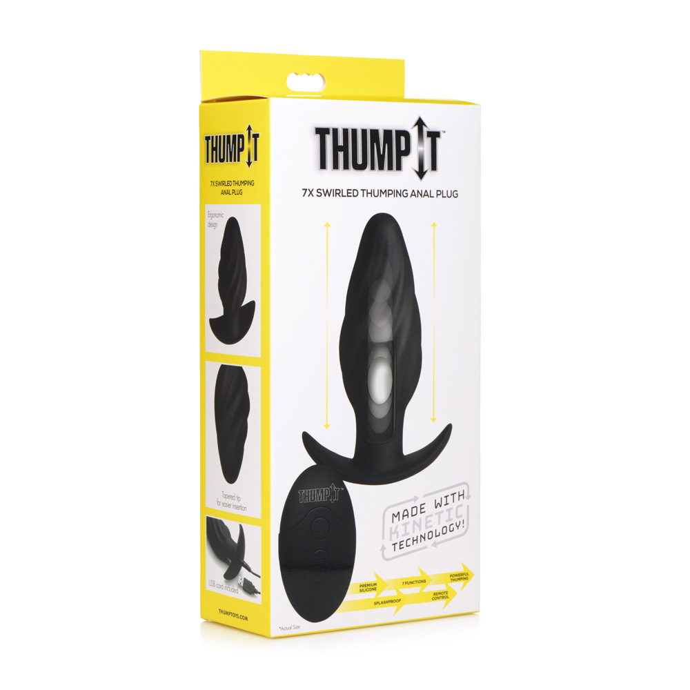 Thump-It 7X Swirled Thumping Anal Plug 1 Thump-It 7X Swirled Thumping Anal Plug