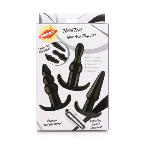 Frisky Thrill Trio Anal Plug Set Black - Image 3