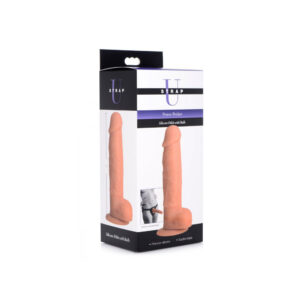 Strap U Power Pecker 7" Silicone Dildo With Balls Flesh
