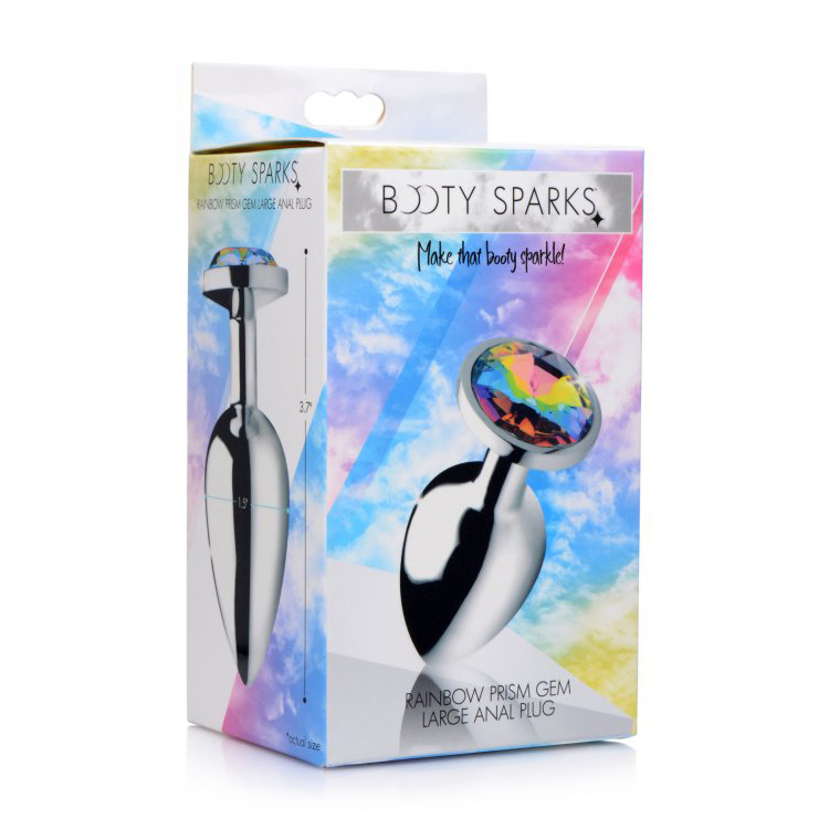 Booty Sparks Rainbow Prism Gem Anal Plug Large 1 Booty Sparks Rainbow Prism Gem Anal Plug Large