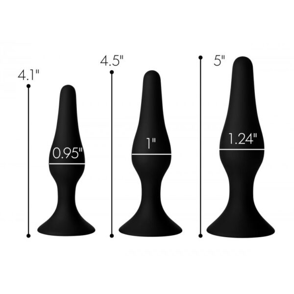 Master Series Triple Spire Tapered Silicone Anal Trainer Set Of 3 - Image 3
