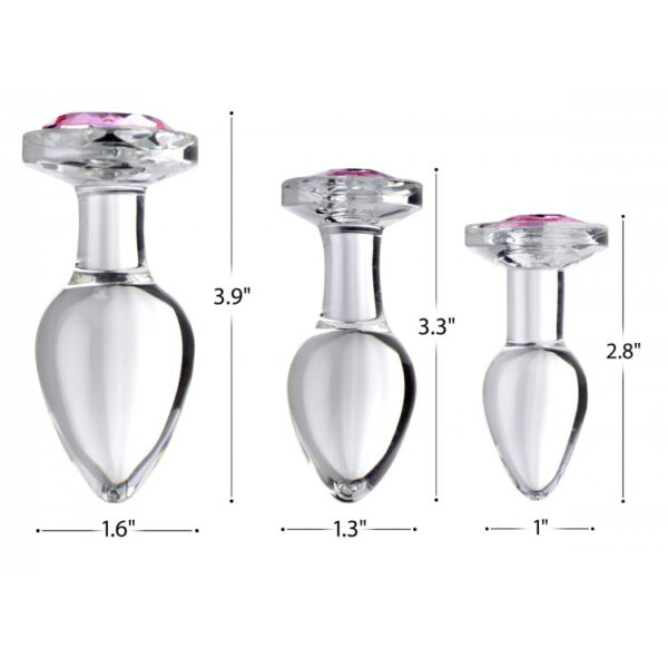 Booty Sparks Pink Gem Glass Anal Plug Medium - Image 3