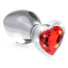 Booty Sparks Red Heart Gem Glass Anal Plug Medium - Image 2