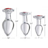 Booty Sparks Red Heart Gem Glass Anal Plug Medium - Image 3