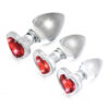 Booty Sparks Red Heart Gem Glass Anal Plug Set - Image 2