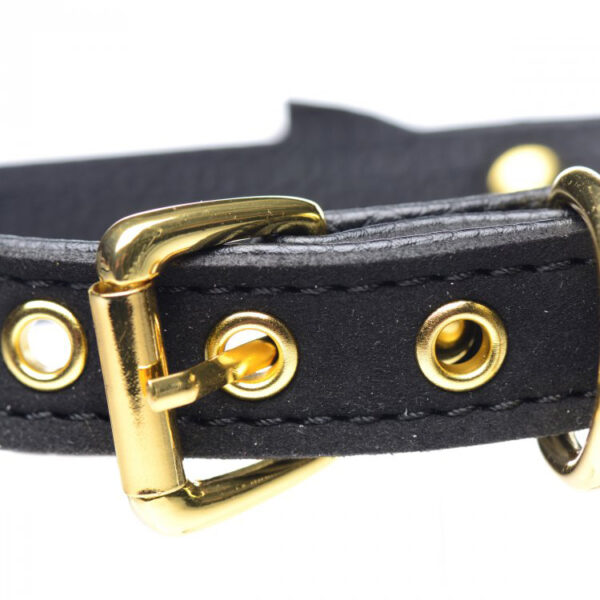 Master Series Golden Kitty Cat Bell Collar Black/Gold - Image 3