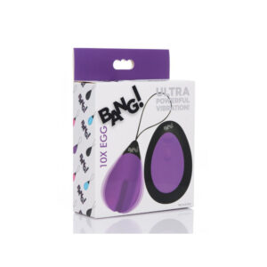 Bang! 10X Vibrating Silicone Egg With Remote Control Purple