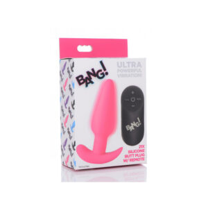 Bang! 21X Vibrating Silicone Butt Plug W/ Remote Control Pink