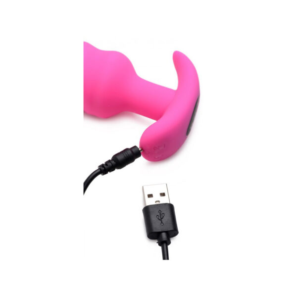Bang! 21X Vibrating Silicone Swirl Butt Plug W/ Remote Control Pink - Image 3