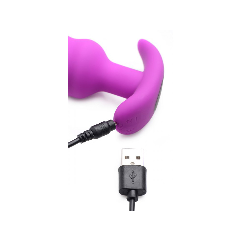 Bang! 21X Vibrating Silicone Swirl Butt Plug W/ Remote Control Purple 3 Bang! 21X Vibrating Silicone Swirl Butt Plug W/ Remote Control Purple - Image 3