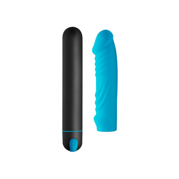 Bang! Xl Bullet & Ribbed Silicone Sleeve Blue - Image 2