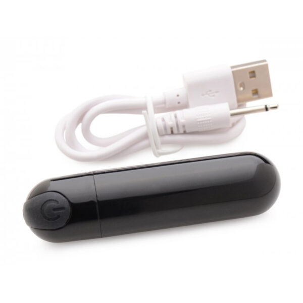Bang! 10X Rechargeable Vibrating Metallic Bullet Black - Image 3