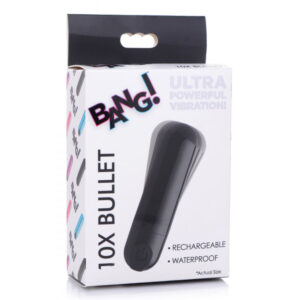 Bang! 10X Rechargeable Vibrating Metallic Bullet Black