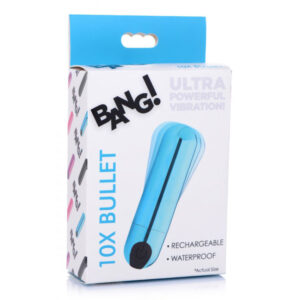 Bang! 10X Rechargeable Vibrating Metallic Bullet Blue