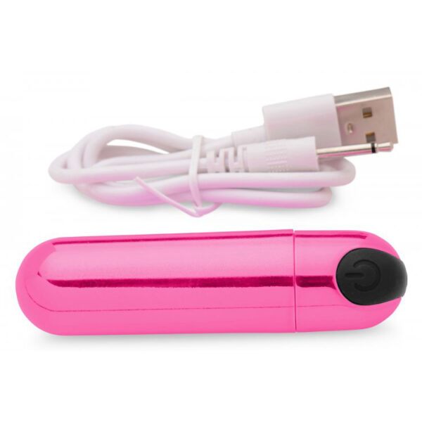 Bang! 10X Rechargeable Vibrating Metallic Bullet Pink - Image 3