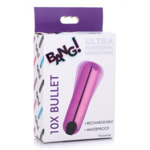 Bang! 10X Rechargeable Vibrating Metallic Bullet Purple