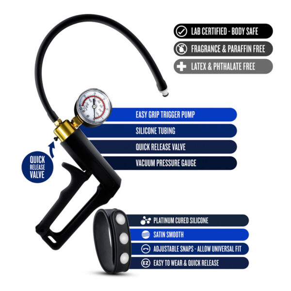 Performance Gauge Pump Trigger With Silicone Tubing And Silicone Cock Strap Black - Image 2