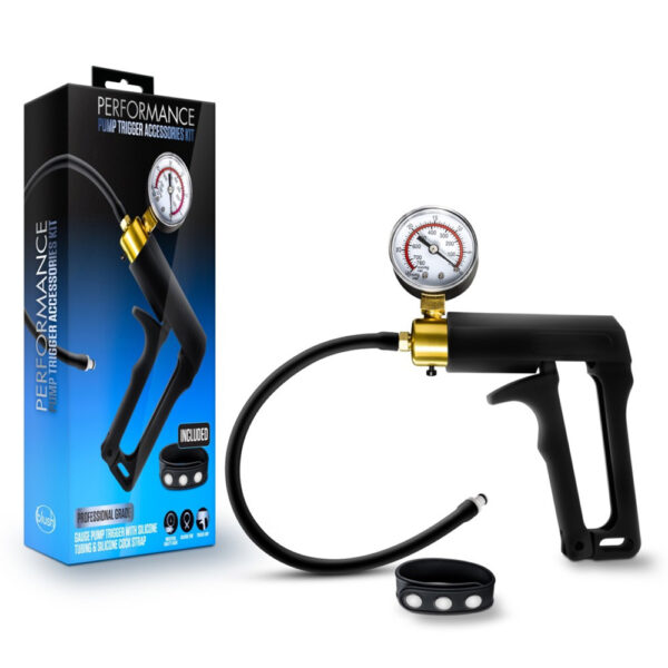 Performance Gauge Pump Trigger With Silicone Tubing And Silicone Cock Strap Black