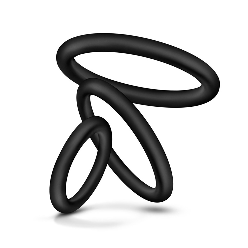 Performance VS4 Pure Premium Silicone Cockring Set Black 2 Performance VS4 Pure Premium Silicone Cockring Set Black - Image 2