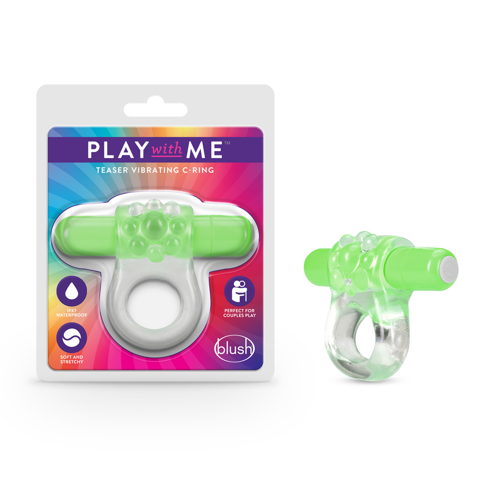 Play With Me Teaser Vibrating C-Ring Green 1 Play With Me Teaser Vibrating C-Ring Green