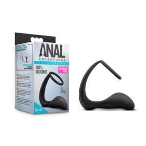 Anal Adventures Platinum Cock Ring Plug Black