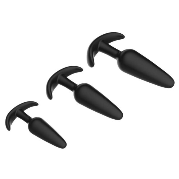 Curious Level Up Anal Trainers 3 Piece Silicone Anchor Set Black - Image 3