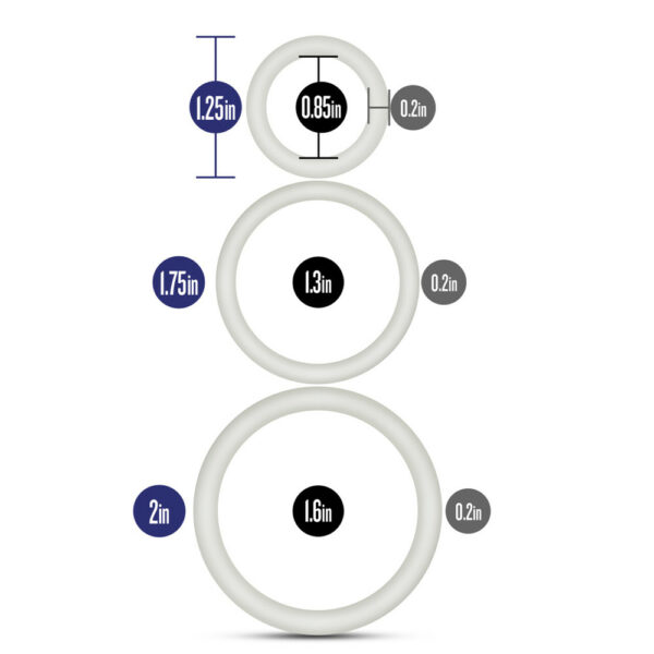 Performance VS4 Pure Premium Silicone Cockring Set White - Image 3