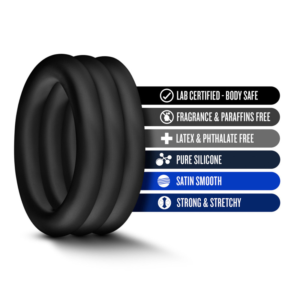 Performance VS2 Pure Premium Silicone Cockrings Small Black 2 Performance VS2 Pure Premium Silicone Cockrings Small Black - Image 2