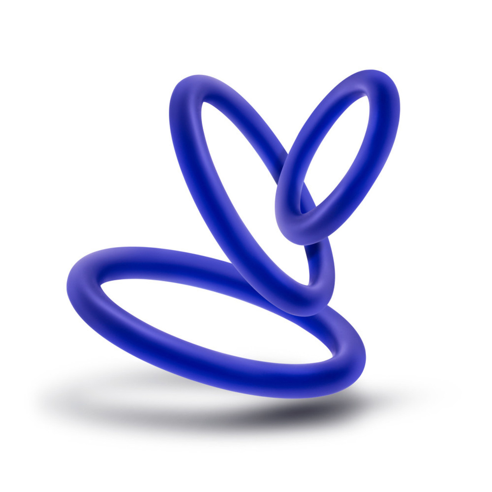 Performance VS4 Pure Premium Silicone Cockring Set Indigo 2 Performance VS4 Pure Premium Silicone Cockring Set Indigo - Image 2