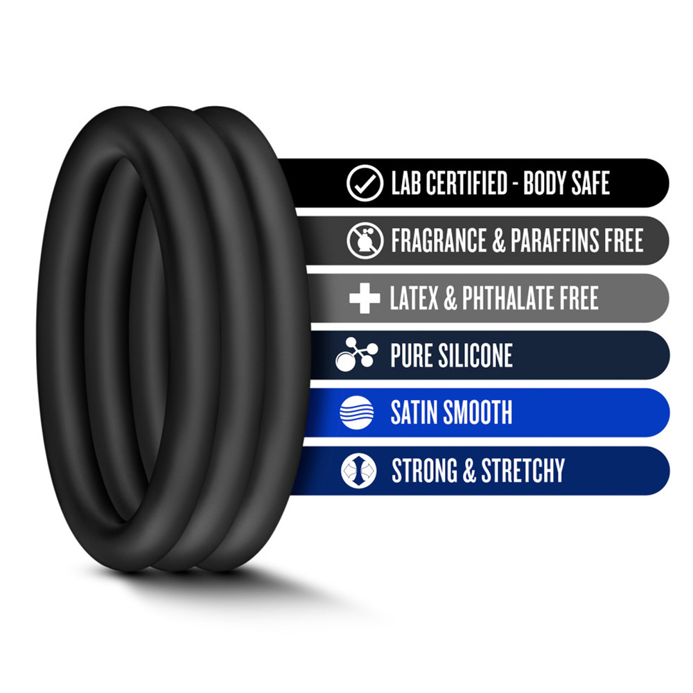 Performance VS3 Pure Premium Silicone Cockrings Large Black 2 Performance VS3 Pure Premium Silicone Cockrings Large Black - Image 2