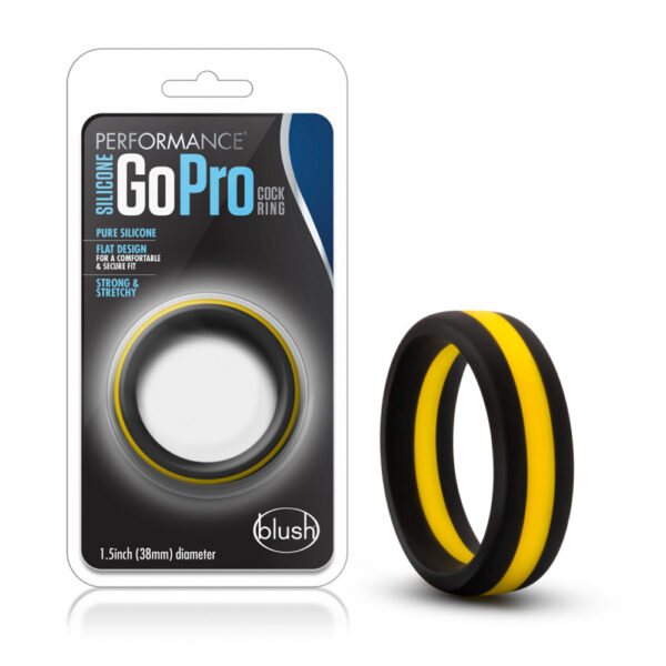 Performance Silicone Go Pro Cock Ring Black/Gold/Black