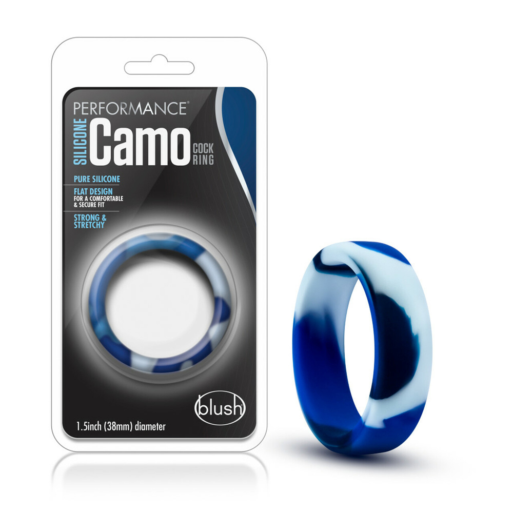 Performance Silicone Camo Cock Ring Blue Camoflauge 1 Performance Silicone Camo Cock Ring Blue Camoflauge
