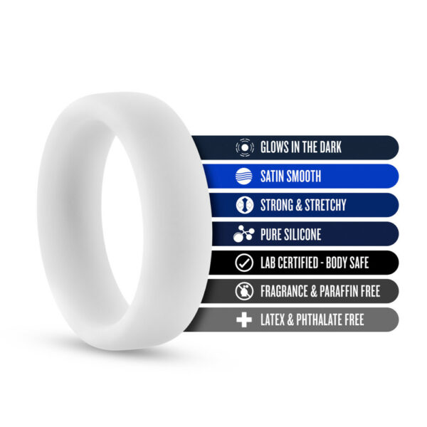 Performance Silicone Glo Cock Ring White Glow - Image 2