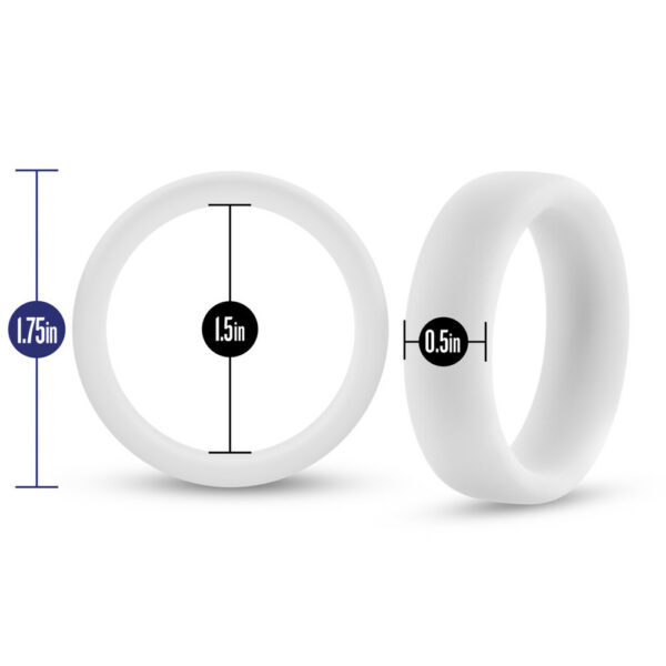 Performance Silicone Glo Cock Ring White Glow - Image 3
