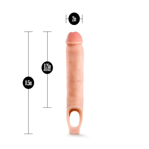 Performance Plus 11.5" Silicone Cock Sheath Penis Extender Vanilla - Image 3