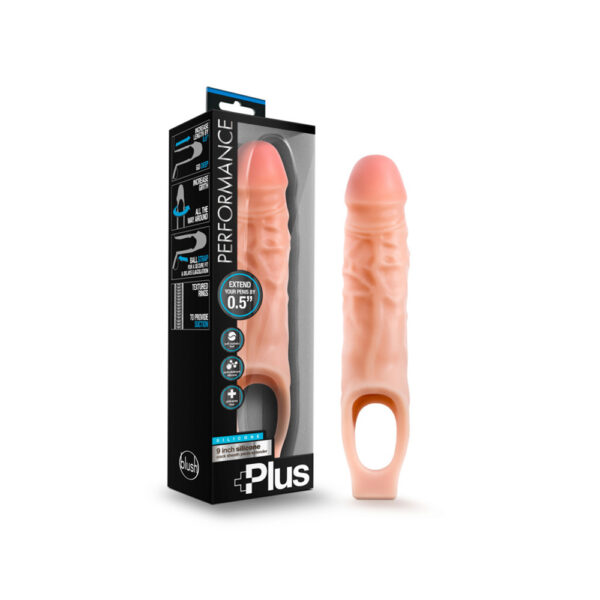 Performance Plus 9" Silicone Cock Sheath Penis Extender Vanilla