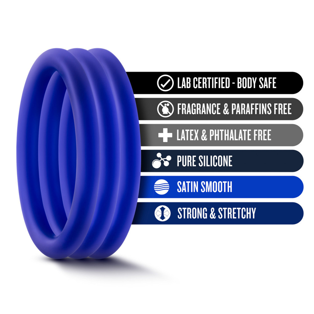 Performance VS1 Pure Premium Silicone Cockrings Medium Indigo 2 Performance VS1 Pure Premium Silicone Cockrings Medium Indigo - Image 2