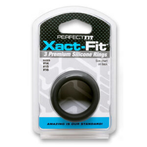 Xact-Fit Silicone Rings #14, #15, #16 Medium Black