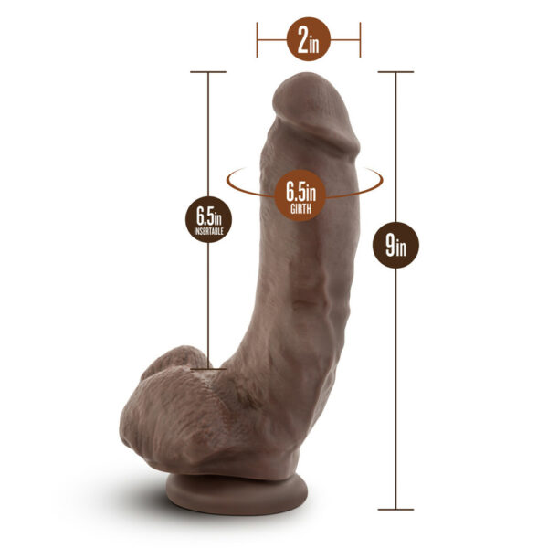 Dr. Skin Mr. Mayor 9" Dildo With Suction Cup Chocolate - Image 3