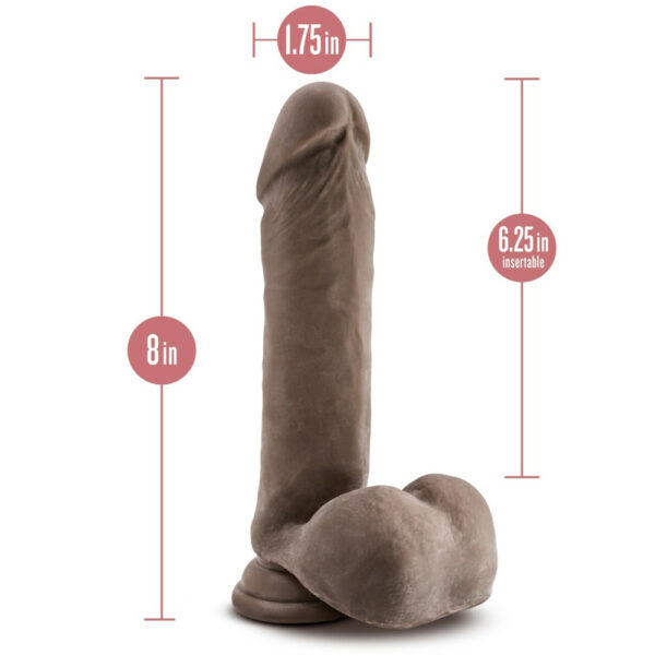 Au Naturel 8" Sensa Feel Dildo Chocolate - Image 3