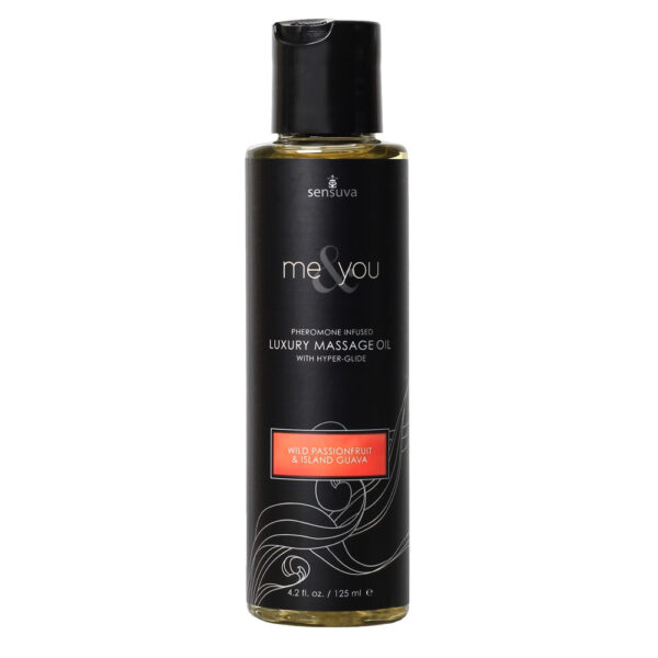 Me & You Wild Passion Fruit & Island Guava Massage Oil 4.2 oz. Bottle