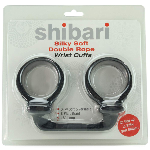 Shibari Silky Soft Double Rope Wrist Cuffs Black 1 Shibari Silky Soft Double Rope Wrist Cuffs Black