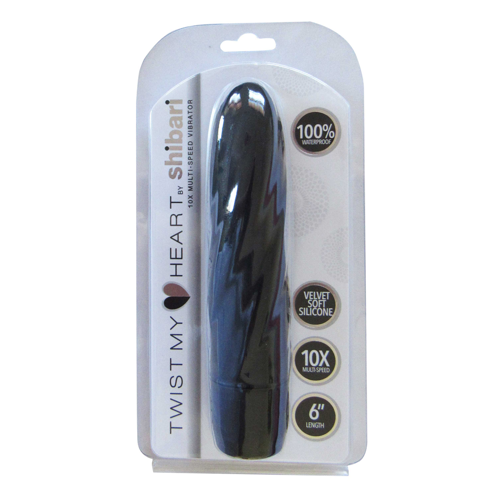 Shibari 6" Twist My Heart 10X Vibrator Black 1 Shibari 6" Twist My Heart 10X Vibrator Black