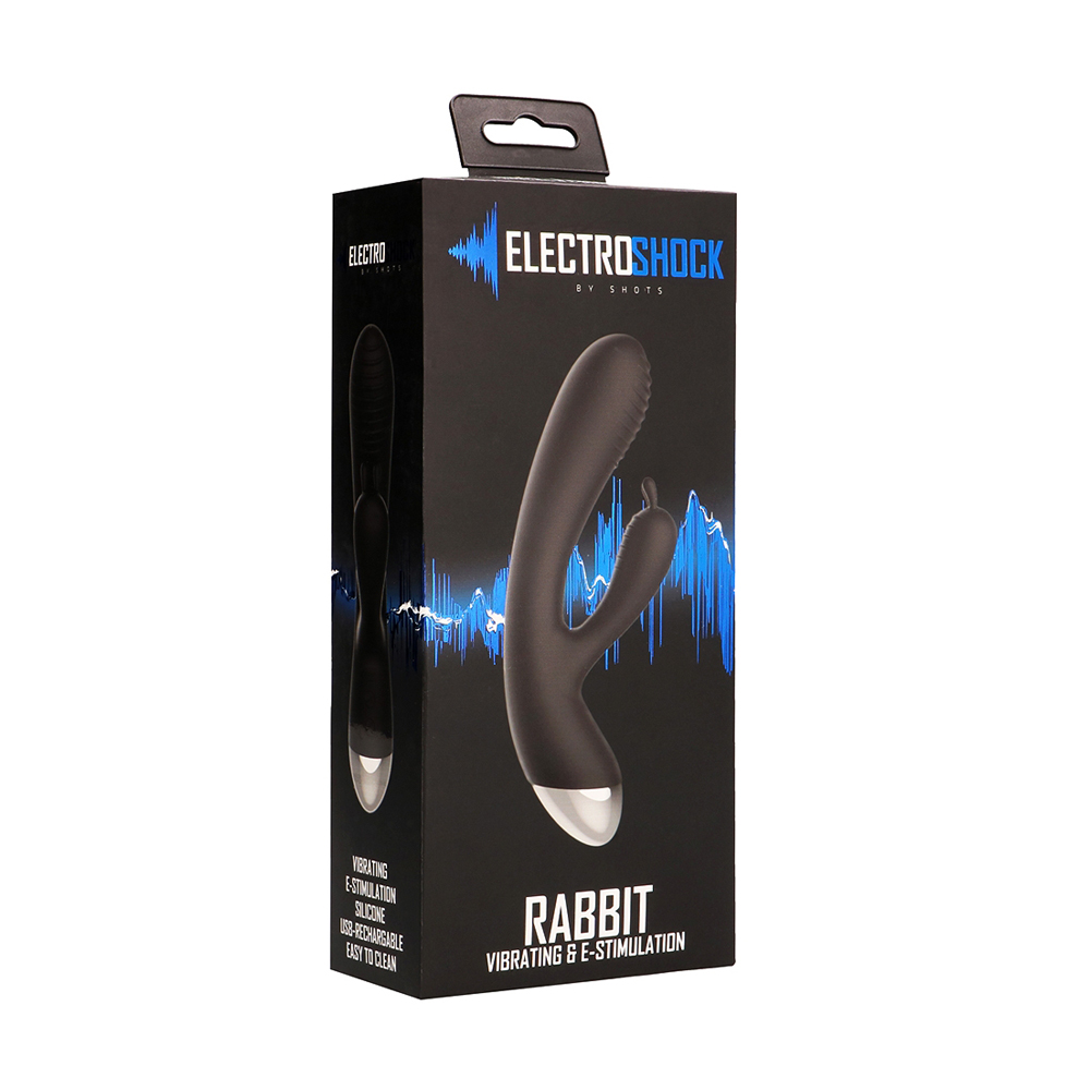Electroshock E-Stimulation Rabbit Vibrator Black 1 Electroshock E-Stimulation Rabbit Vibrator Black