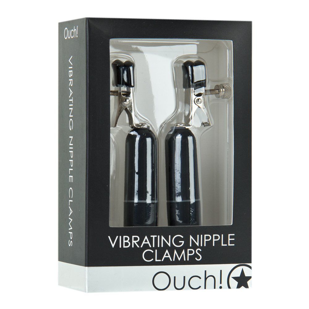 Ouch! Vibrating Nipple Clamps Black 1 Ouch! Vibrating Nipple Clamps Black