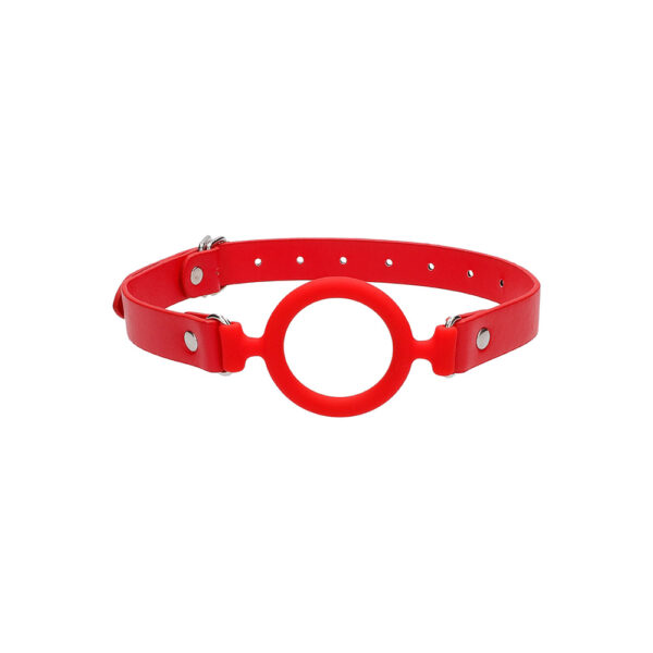 Ouch! Silicone Ring Gag With Leather Straps Red - Image 2