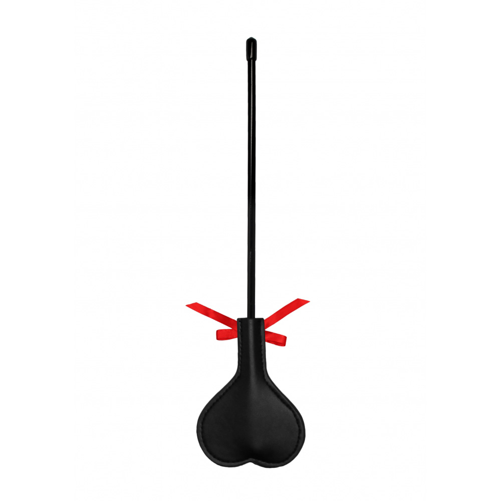 Ouch! Crop Heart Black With Red Lace Small 2 Ouch! Crop Heart Black With Red Lace Small - Image 2