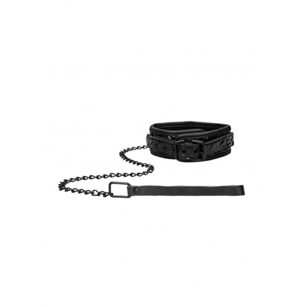 Ouch! Luxury Collar With Leash Black - Image 2