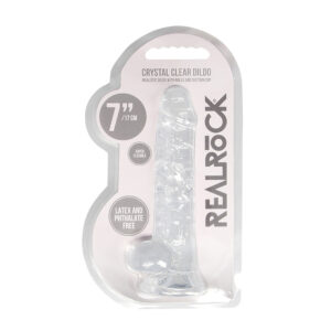 Realrock 7" Realistic Dildo With Balls Transparent